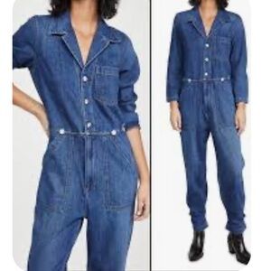 Trave Giselle‎ Denim Utility Jumpsuit blue size small color- walk this way blue
